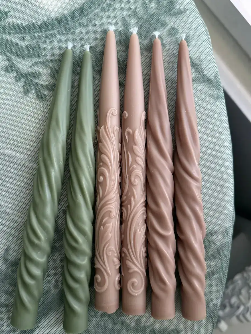 Mixed twist and baroque taper candles